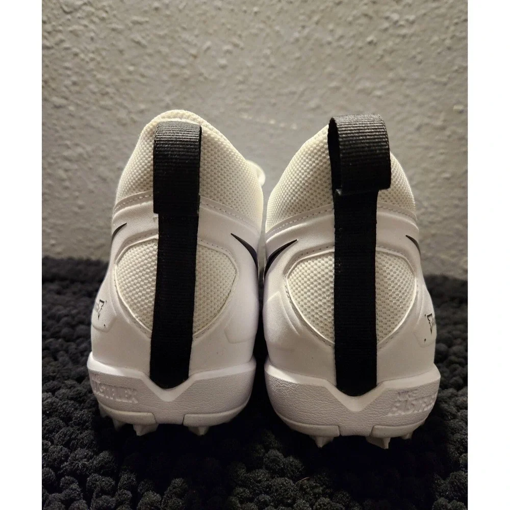 NIKE ALPHA MENACE Men's Football Cleats Sz 11.5 White w/Black, Red